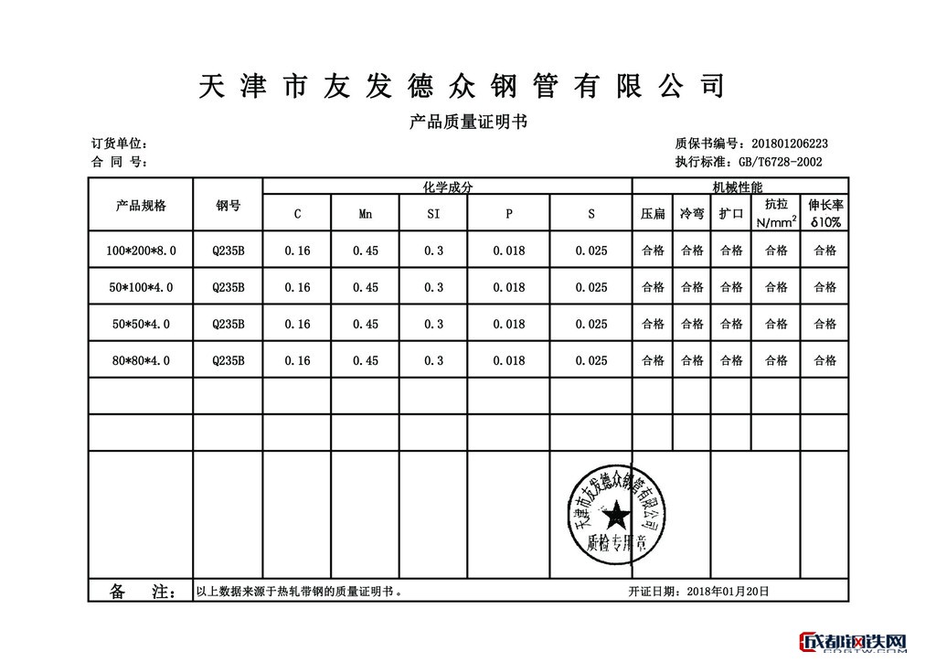 锦和通优质方管 优质镀锌方管 天津方管 幕墙用方管规格齐全2020