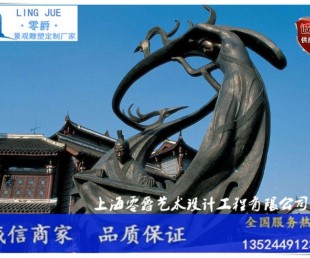 天津古代人物抚琴雕塑-对牛弹琴雕塑厂家