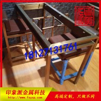 厂家定制 不锈钢拉丝古铜桌柜 不锈钢家具图片