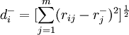 d_i^{-}=[sum_{j=1}^m(r_{ij}-r_j^{-})^2]^{frac{1}{2}}