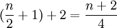 (frac{n}{2}+1)+2=frac{n+2}{4}
