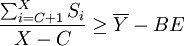frac{sum_{i=C+1}^X S_i}{X-C}geoverline{Y}-BE