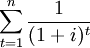 sum_{t=1}^nfrac{1}{(1+i)^t}