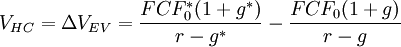 V=sum_{t=1}frac{w_t}{(1+r)^t}
