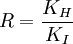 R = frac{K_H}{K_I}