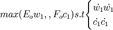 max(E_ow_1,,F_oc_1)s.tbegin{cases}dot{w_1}dot{w_1}\dot{c_1}dot{c_1}end{cases}