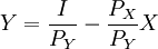 Y=frac{I}{P_Y}-frac{P_X}{P_Y}X