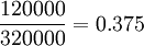 frac{120000}{320000}=0.375