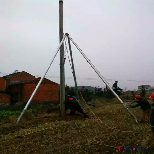 8米12米15米电线杆立杆机 水泥杆管式三角扒杆 三角架线杆立杆机图片